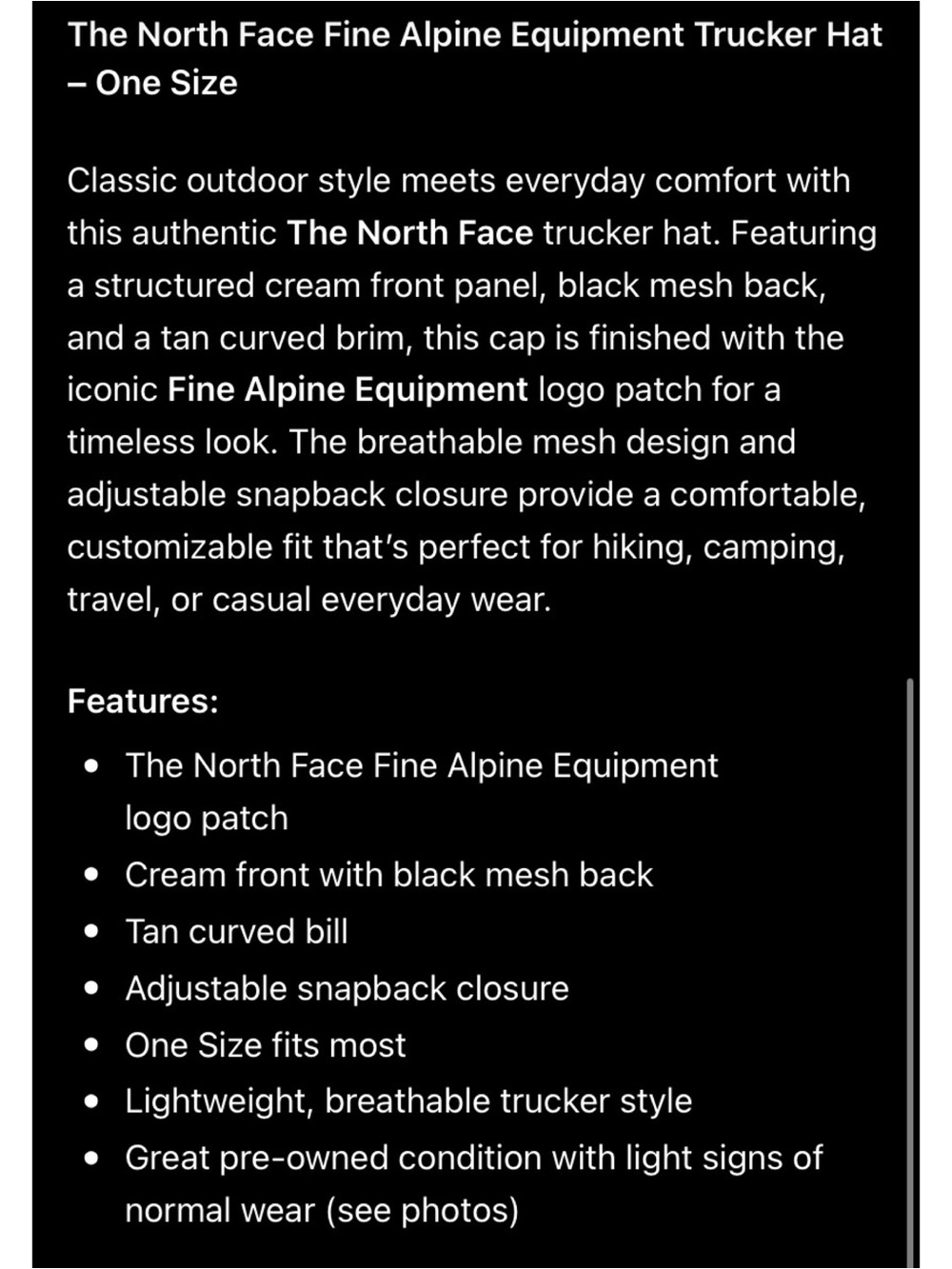 The North Face Beige Colorblock Trucker Hat - Picture 5 of 5
